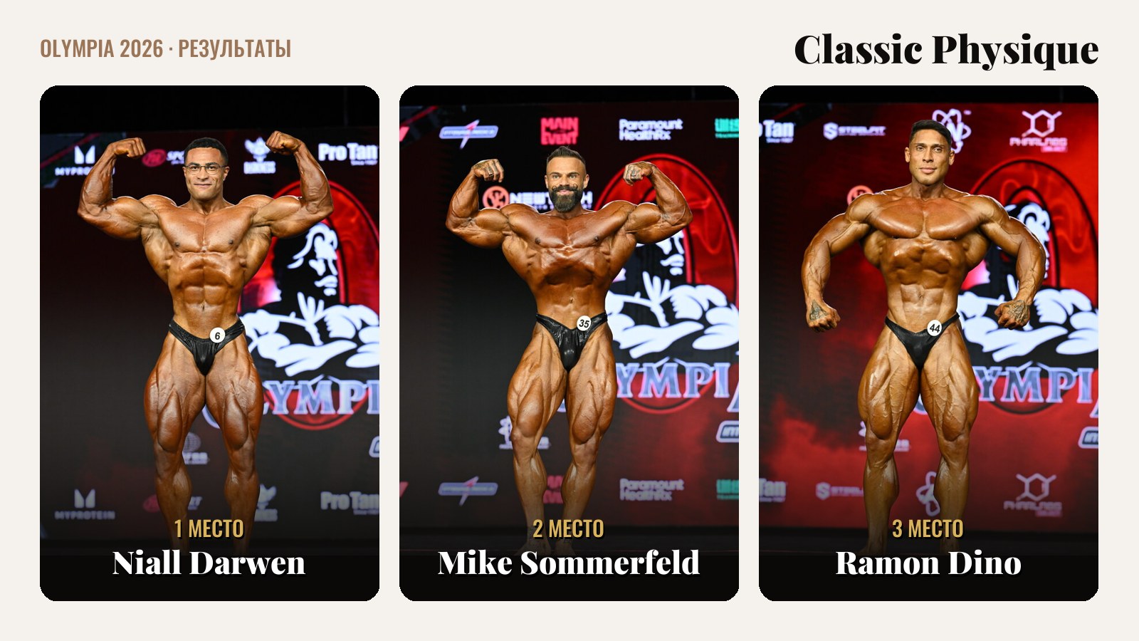 Classic Physique 2026 — Niall Darwen, Mike Sommerfeld, Ramon Dino